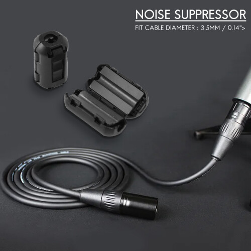 5 Pcs Clip  Noise Suppressor 3.5mm Cable Ferrite Core Filters 2