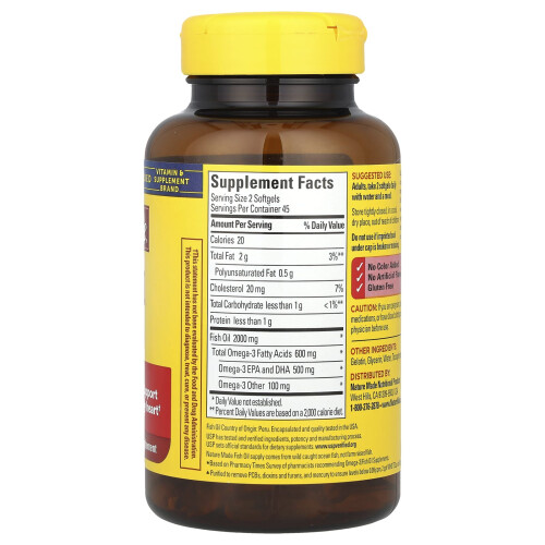 Nature Made Φύσις Κρατούμενη, Λιπαρά Ομάδα, 1,000 mg, 90 Μυτερά 1