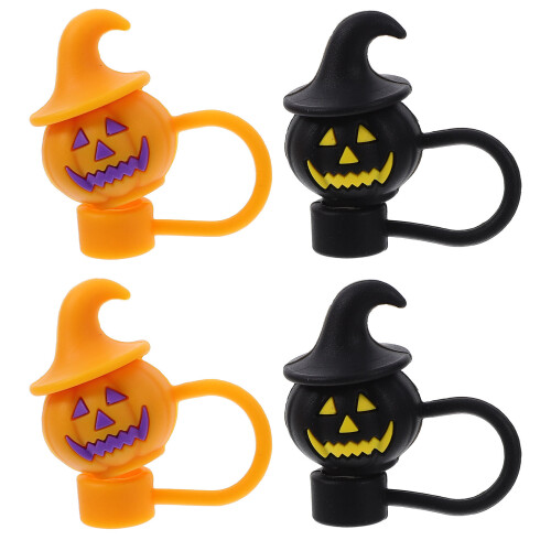 8Pièces Chapeaux Pailles Silicone Réutilisables Décorations Halloween 2