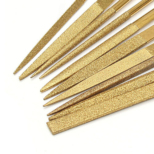 10Pcs Titanium Diamond Coating Needle Flat File Set Metal Working  Tools 2