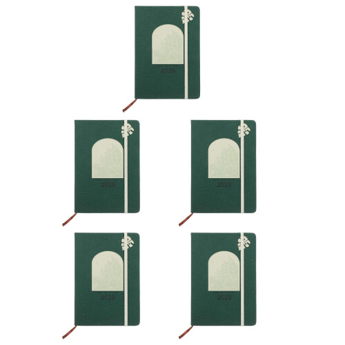 5Pièces -Notes Planificateur Acadamique PU Vert Élégant 2
