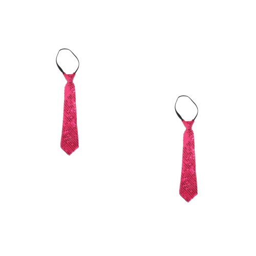 2Pièces Cravate Pailletée Polyester Brillante Pour Fête 1