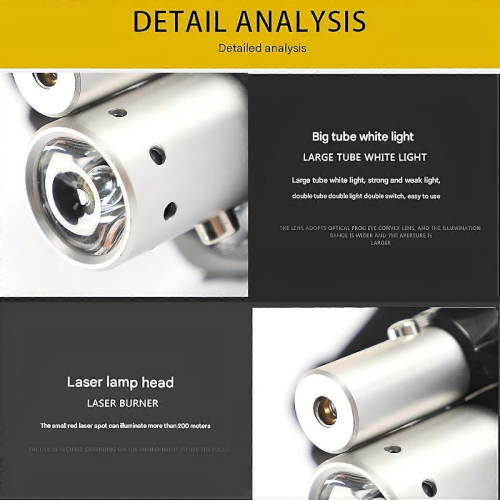 2025 Nieuwste oplaadbare LED-laserhoofdlamp met laserpointer 2