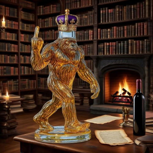 Καράφα ουίσκι Bigfoot με χιουμοριστικό χαραγμένο σχέδιο, ρουστίκ μπουκάλι ποτο 1