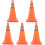 5Pièces Cônes De Circulation Pliables Orange Pour 4