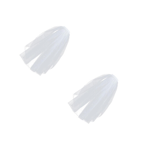 2Pièces Voiles Courts Blancs Perles Pour Coiffe 2