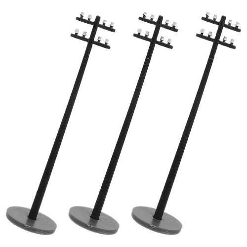 12Pièces Poteaux Téléphoniques Miniatures ABS Gris Pour Décor Train 2