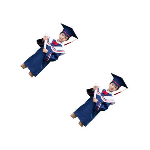 2Pièces Ensemble Robe Enfants Graduation Gown Cap Licence 2