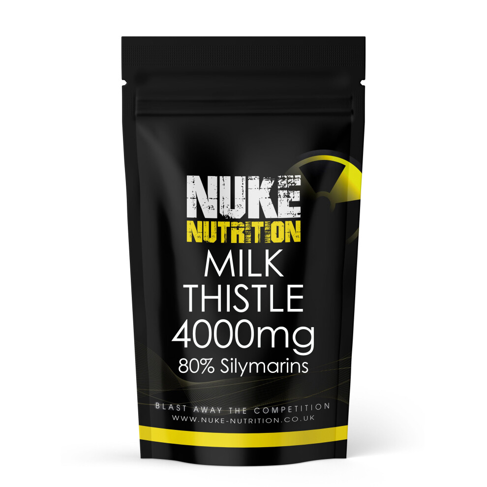 Nuke Nutrition (60 Tablets) Milk Thistle Extract Tablets 4000Mg 80% Silymarins High Strength Liver Support
