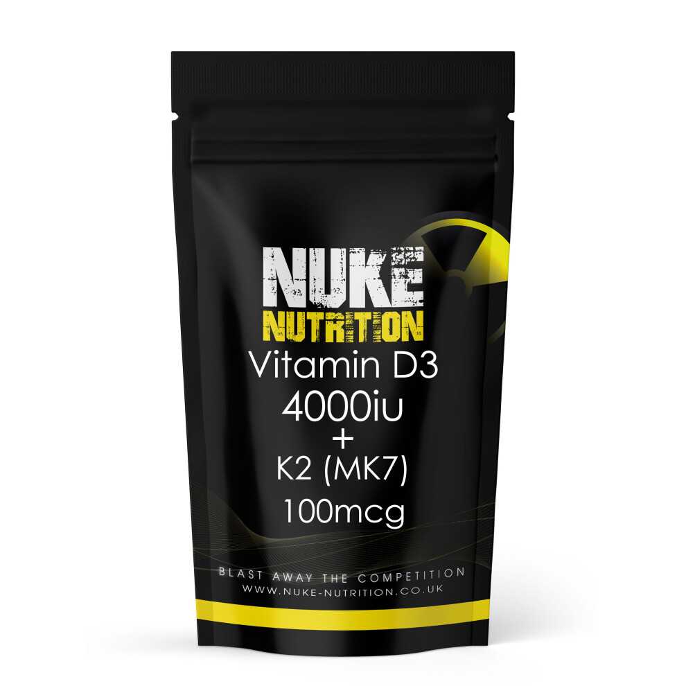 Nuke Nutrition (365 Tablets) Vitamin D3 4000Iu And K2 100Mcg Mk7 High Strength Tablets