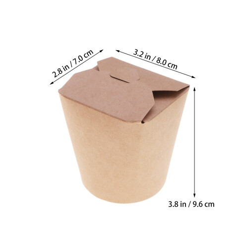 50Pcs Kraft Paper Containers with Foldable Lids for Meal Prep 1