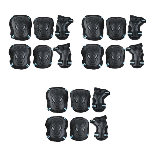 3Ensembles Protections Robustes Noires Pour Cyclisme Skateboard Mains 2