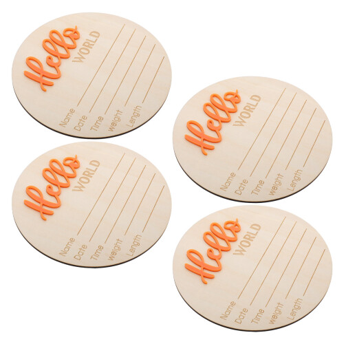 4Pièces Bébé En Bois Orange Rond Décor 1