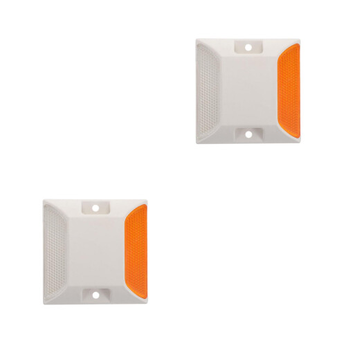 2Pcs White Plastic Reflective Driveway Markers for Industrial Use 2