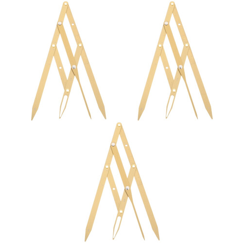 3Pcs Adjustable Golden Stainless Steel Eyebrow Measurement Tools 2