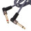 Right Angle Audio Adapter Cable 3.5mm to Dual 6.5mm Grey 8