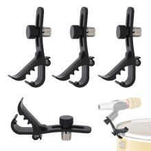 4Pcs Drum Microphone Clips, 11.6x2.3x4.6cm/4.6x0.9x1.8in Adjustable Microphone Drum Mount, Shockproof DrumRim Mic Clip DrumMic Clamps Microphones Sec