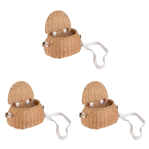 3Pièces Panier Enfant En Rotin , Robuste 2