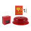 2Sets Loud 6In Red Fire Bell Metal Plastic Wired Alarm Kit with Button 2