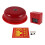 2Sets Loud 6In Red Fire Bell Metal Plastic Wired Alarm Kit with Button 3