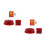 2Sets Loud 6In Red Fire Bell Metal Plastic Wired Alarm Kit with Button 5