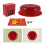 2Sets Loud 6In Red Fire Bell Metal Plastic Wired Alarm Kit with Button 10
