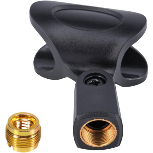 Flexible Large Microphone Clips for all Handheld Transmitters Mic Holder Adapter Hard & Durable Plastic/Copper Threading With copper screws