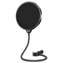 Aokeo Professional Microphone Pop Filter Mask Shield For Blue Yeti and Any Other Microphone, Mic Dual Layered Wind Pop Screen With A Flexible 360 Go