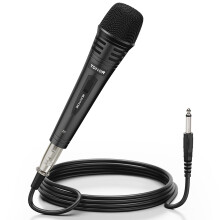 TONOR Dynamic Karaoke Microphone for Singing with 16.4ft/ 5M XLR Cable, Metal Handheld Mic Compatible with Karaoke Machine/Speaker/Amp/Mixer for Kara