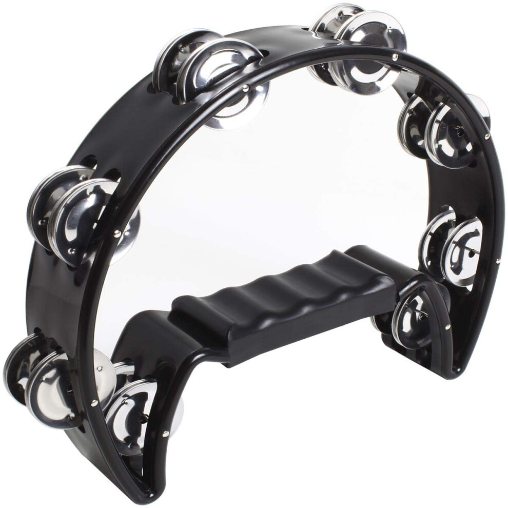 Igadgitz Xtra U6994 - Half Moon Hand Tambourine Double Cutaway Tambour