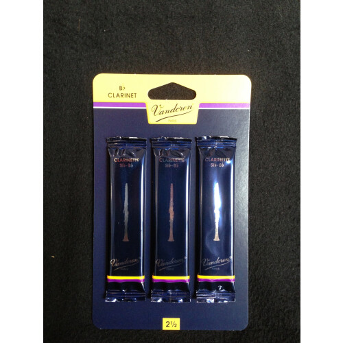 VANDOREN Reeds Clarinet Bb 2.5 Traditional (3 Pack)