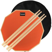Tosnail 12 Inch Silent Drum Practice Pad with 2 Pairs Drum Sticks and