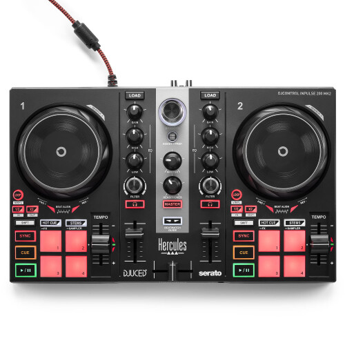 Hercules DJControl Inpulse 200 MK2 – Compact DJ Controller with LED Li
