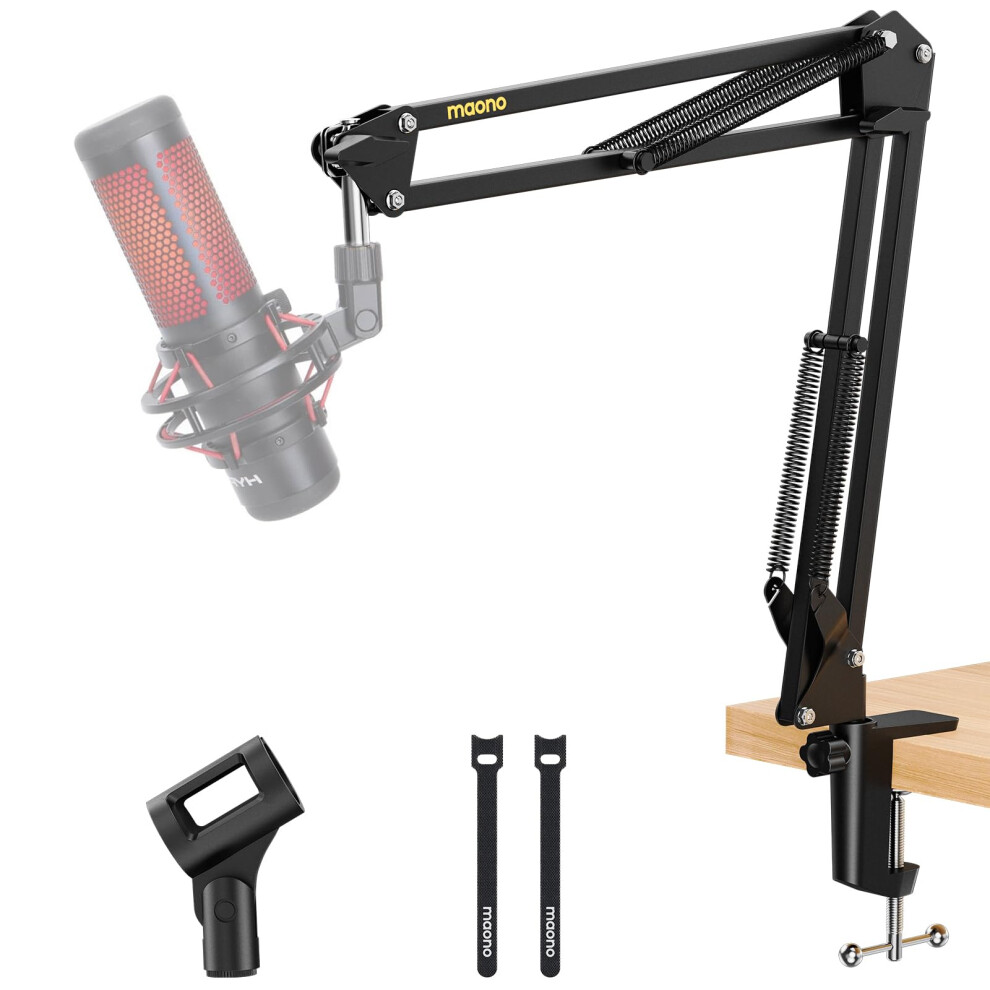 Maono Mic Arm Mic Stand: Adjustable Metal Suspension Mic Boom Arm For