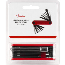 Fender Guitar,Bass Multi-Tool, 14-in-1 Maintenance Tool with Hex Wrenches, Screwdrivers, Truss Rod Socket, Durable Chrome Vanadium, Compact Design, R