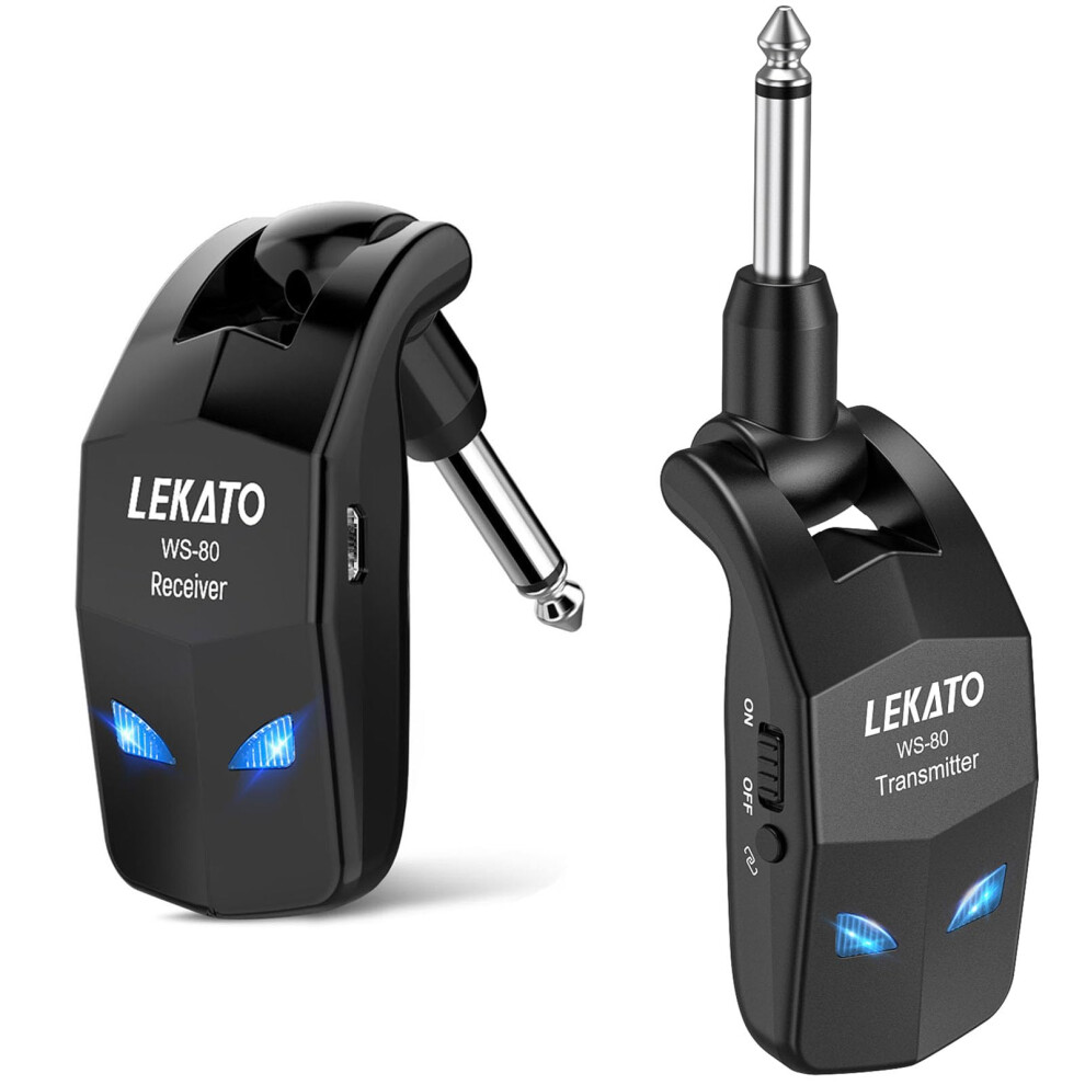 Lekato Wireless Guitar System,Bass Wireless Transmitter Receiver, Rech