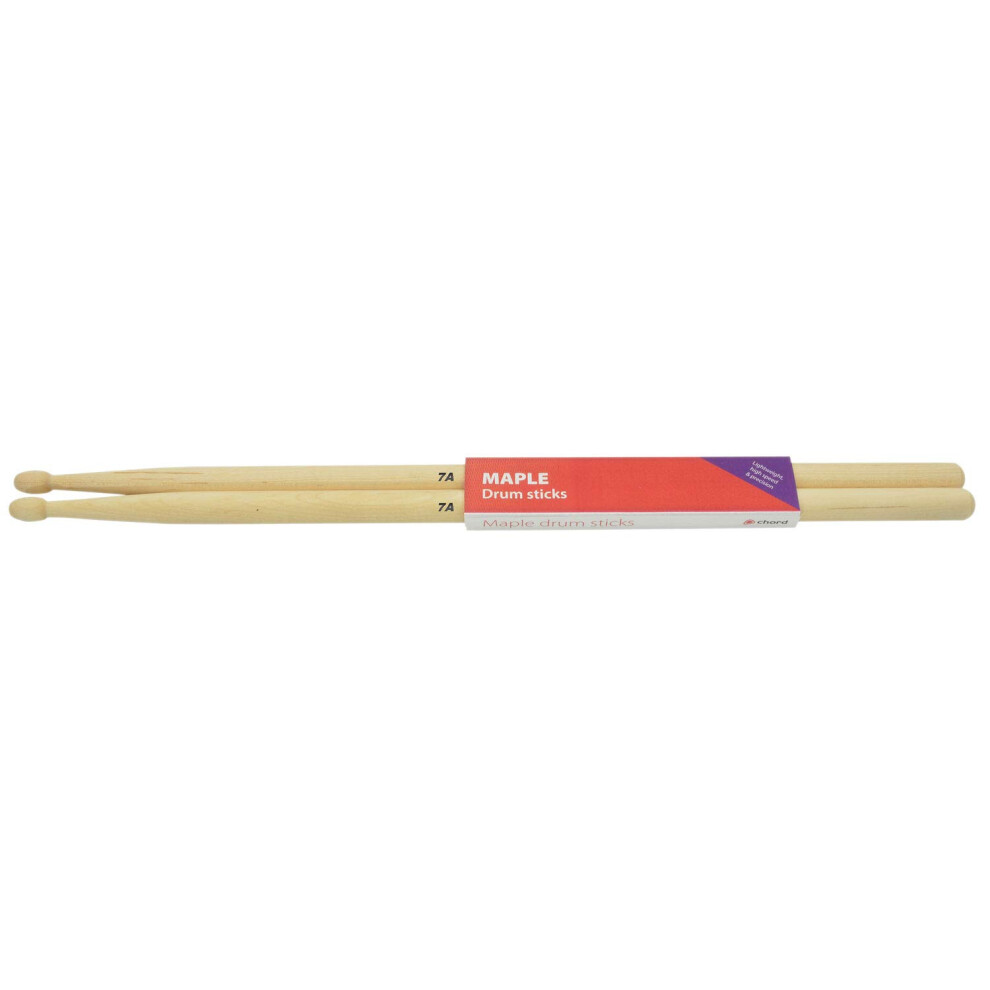 Chord | Maple Drums Sticks Supplied In Pairs | 5A - Wood