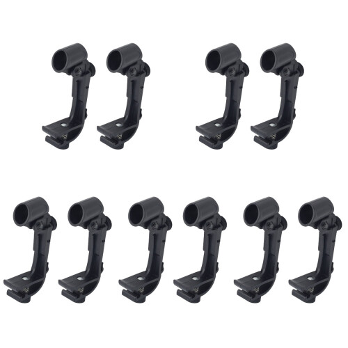10Pièces Fixations Micro Phone ABS Noires Pour Batterie Réglables 1