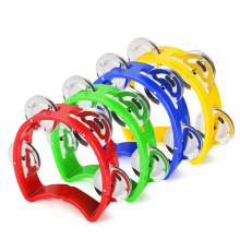 Flexzion Half Moon Tambourine Set van 4, Rood Geel Blauw Groen, Handheld Metalen Jingles