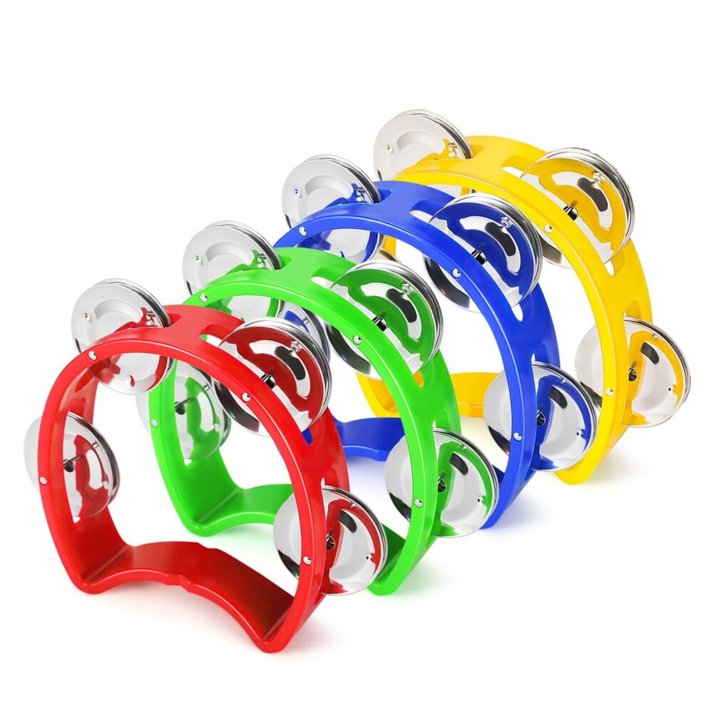 Flexzion Tambourine For Adults Hand Bell Percussion Musical Instrument
