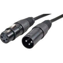 Pro Signal PSG3340-XLR-5M 3 Pin XLR Male to XLR Female Microphone Lead, 5m Black
