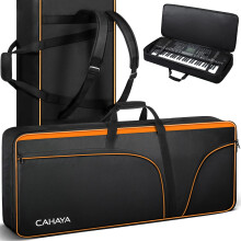 CAHAYA 61 Key Keyboard Bag Electric Keyboard Piano Soft Bag Portable 600D Oxford Cloth 12 mm Thick Padded Case Gig with Side Handles and Adjustable S
