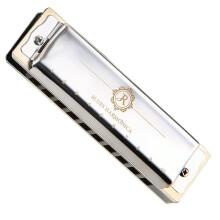 JDR North Harmonica Key of Bb 10 Holes 20 Tones Blues Harp Diatonic Mouth Organ Armonica with EVA Protective Case for Adults Beginner Professionals I