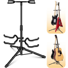 CAHAYA Guitar Stands Floor Metal with Neck Holder Folding Tripod Universal Holder, for Acoustic Electric Guitars Ukulele Violin Banjo Mandolin, Purpl