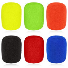 6 Pcs Colorful Reusable Foam Mic Cover Microphone Cover Microphone Covers Washable Mic Windscreen for Most Handheld Microphones(6 Colors)