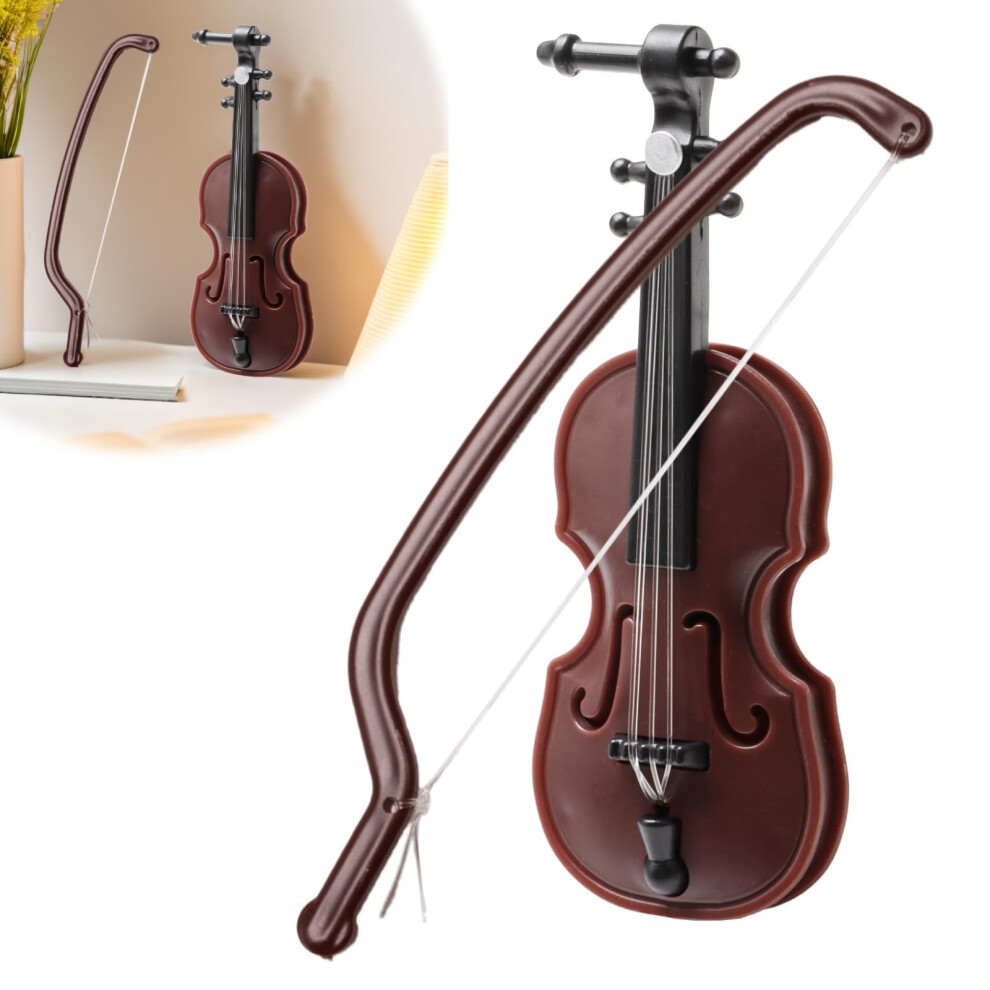 Onrysxn Miniature Violin For Father's Day, 8Cm Smallest Wooden Tiny Violin Wit