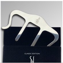 Stelle & Hegen Sheet Music Holder for Music Stand - Polished Stainless Steel Page Holder Clip with Treble Clef Design for Piano Books - Carry Bag Inc