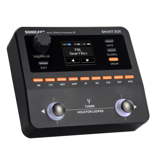 SONICAKE Smart Box Multi-Effects Processor for Guitar Bass 130+ Effects, NAM/IR Support, Looper, Built-in Tuner/Metronome, USB Audio Interface, Stere