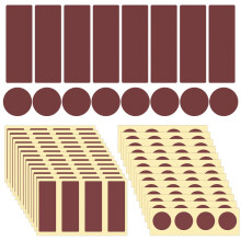 120pcs Match Striker Papers with Adhesive, 60 Round and 60 Rectangle Match Striker Stickers Match Striker Paper Sheets for Match Rack Cymbal Paper Re