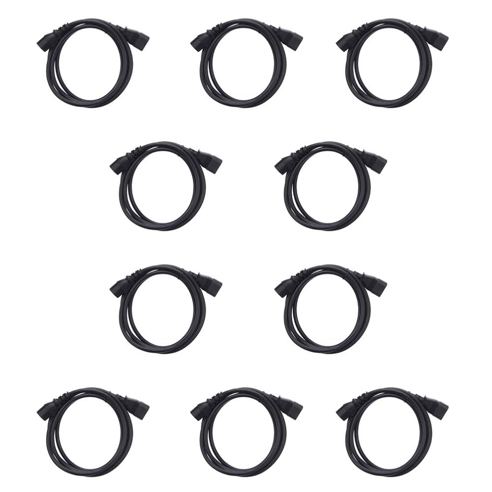 Isynq 2M 10 Pack Iec Power Extension Cable Kettle Male To Female Ups Lead C13 - 5009348835430